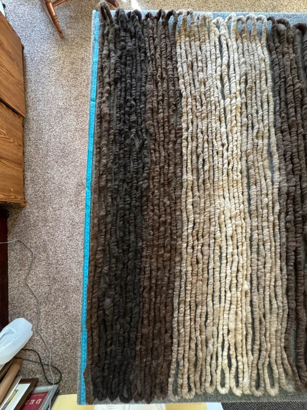 Super Bulky Core Yarn 51 Yards Brown Ombre Art Yarn Weaving Fiber Art